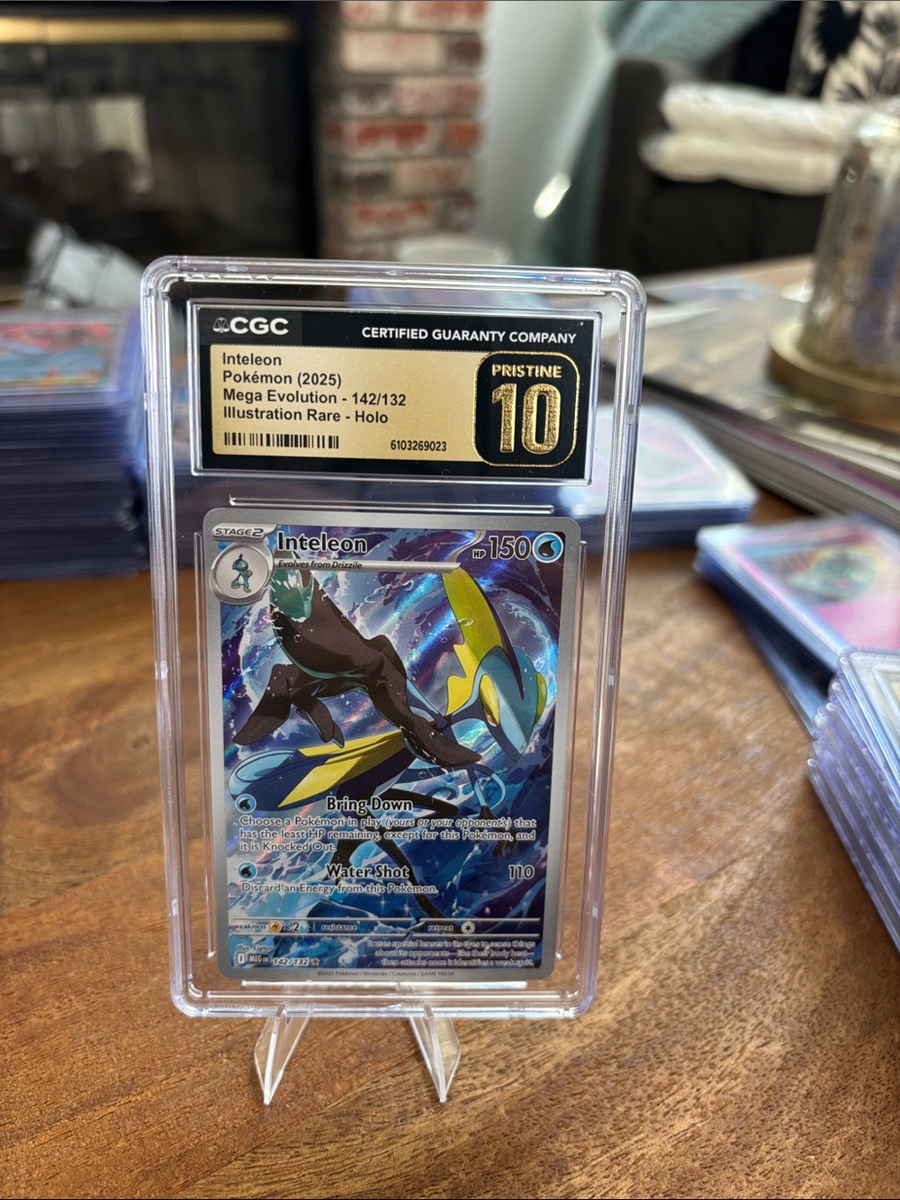 CGC Pristine 10 Inteleon Illustration Rare Holo Pokemon Mega Evolutions 142/132